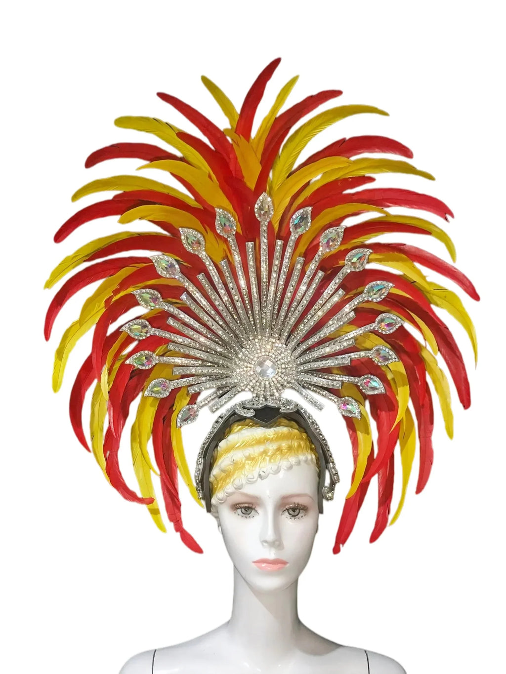 The Stardust Sovereign – Majestic Feathered Samba Carnival Headdress by Stardust Starlets