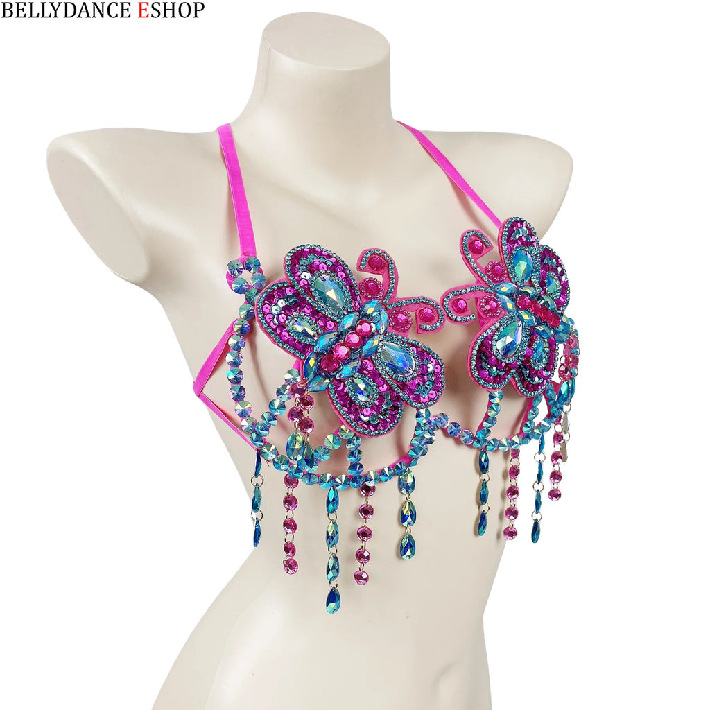 The Stardust Empress Sirena – Deluxe Rhinestone & Stone Samba Carnival Wire Bra by Stardust Starlets