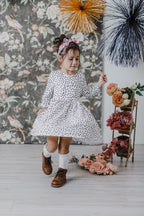 Scattered Dot 3/4 Sleeve Pocket Twirl Dress by Mila & Rose ®