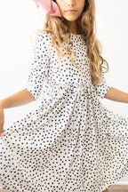Scattered Dot 3/4 Sleeve Pocket Twirl Dress by Mila & Rose ®