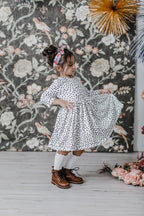 Scattered Dot 3/4 Sleeve Pocket Twirl Dress by Mila & Rose ®