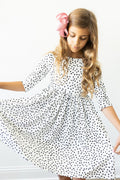 Scattered Dot 3/4 Sleeve Pocket Twirl Dress by Mila & Rose ®