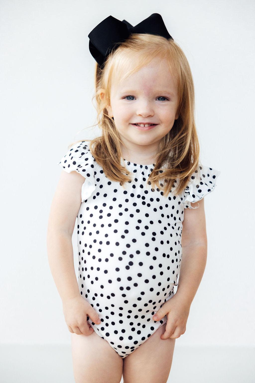 Scattered Dot S/S Flutter Sleeve Leotard by Mila & Rose ®