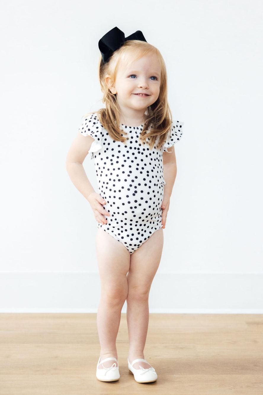 Scattered Dot S/S Flutter Sleeve Leotard by Mila & Rose ®