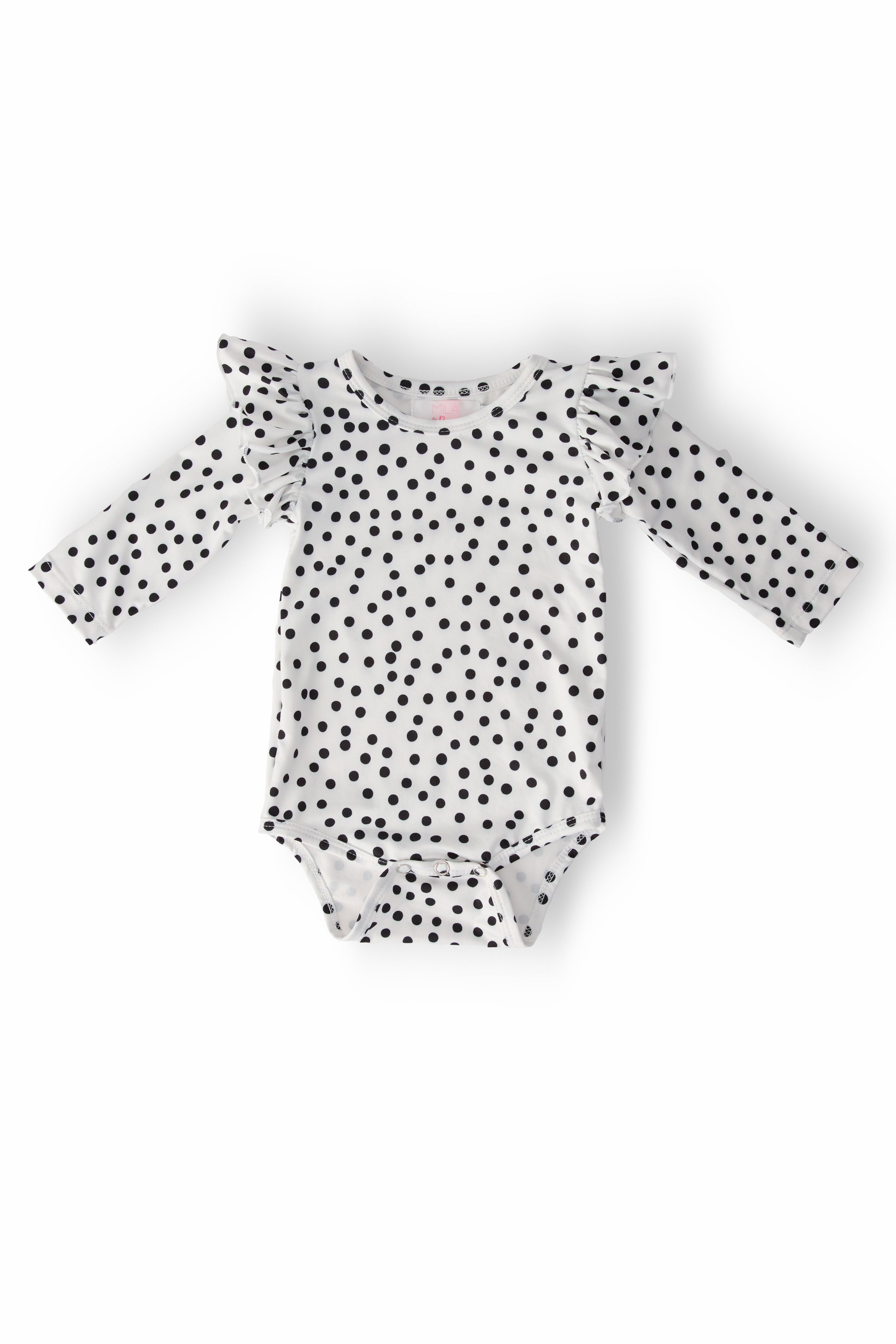 Scattered Dot L/S Flutter Bodysuit by Mila & Rose ®
