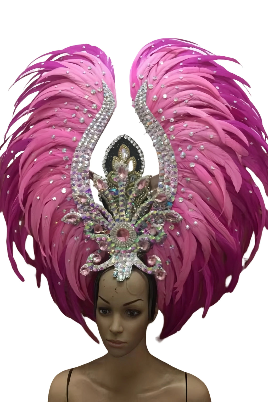 Feather headdress samba costume carnival halloween party bar performance hat makeup dance wings parade by Stardust Starlets