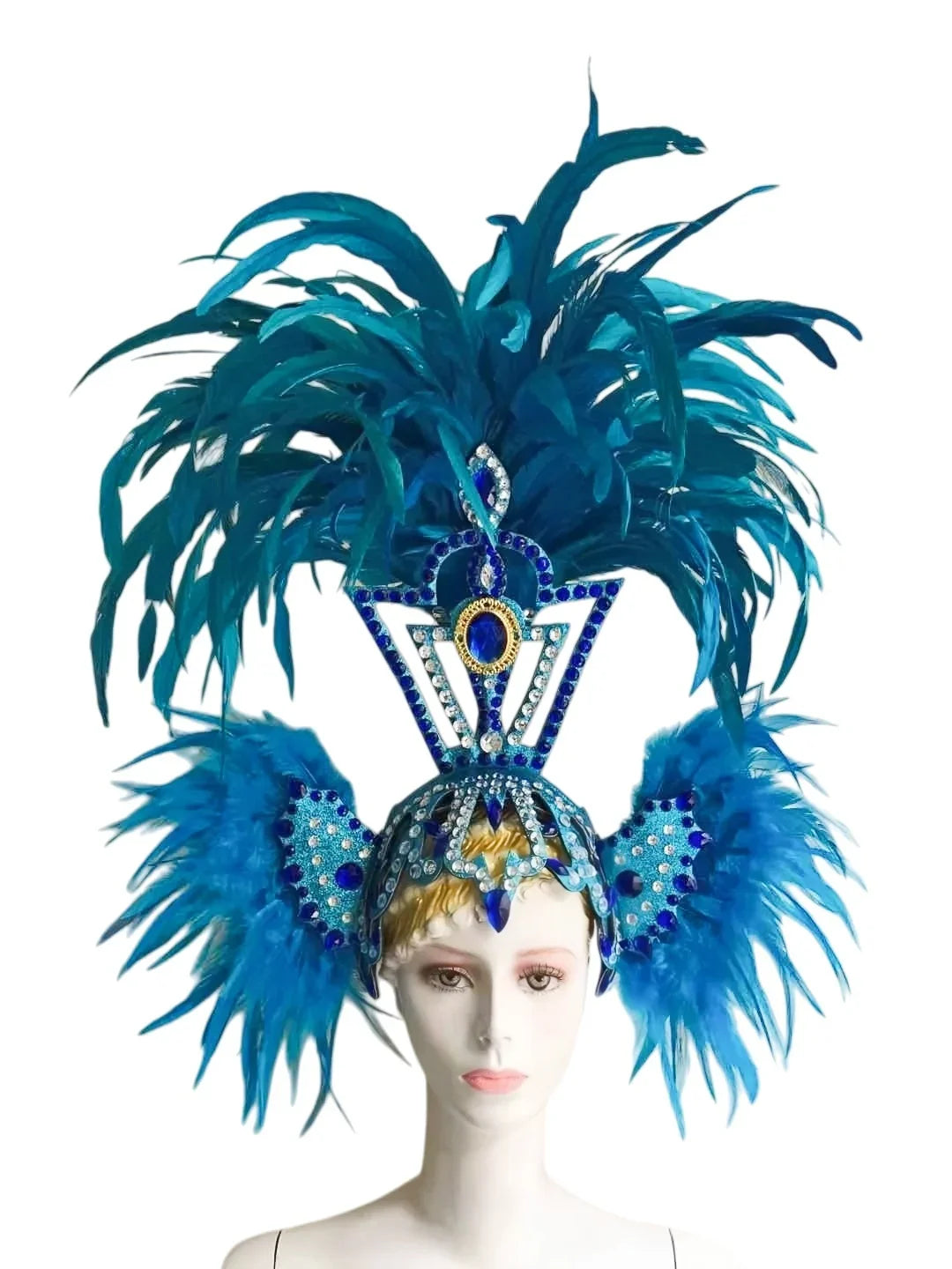 The Stardust Sovereign – Majestic Feathered Samba Carnival Headdress by Stardust Starlets