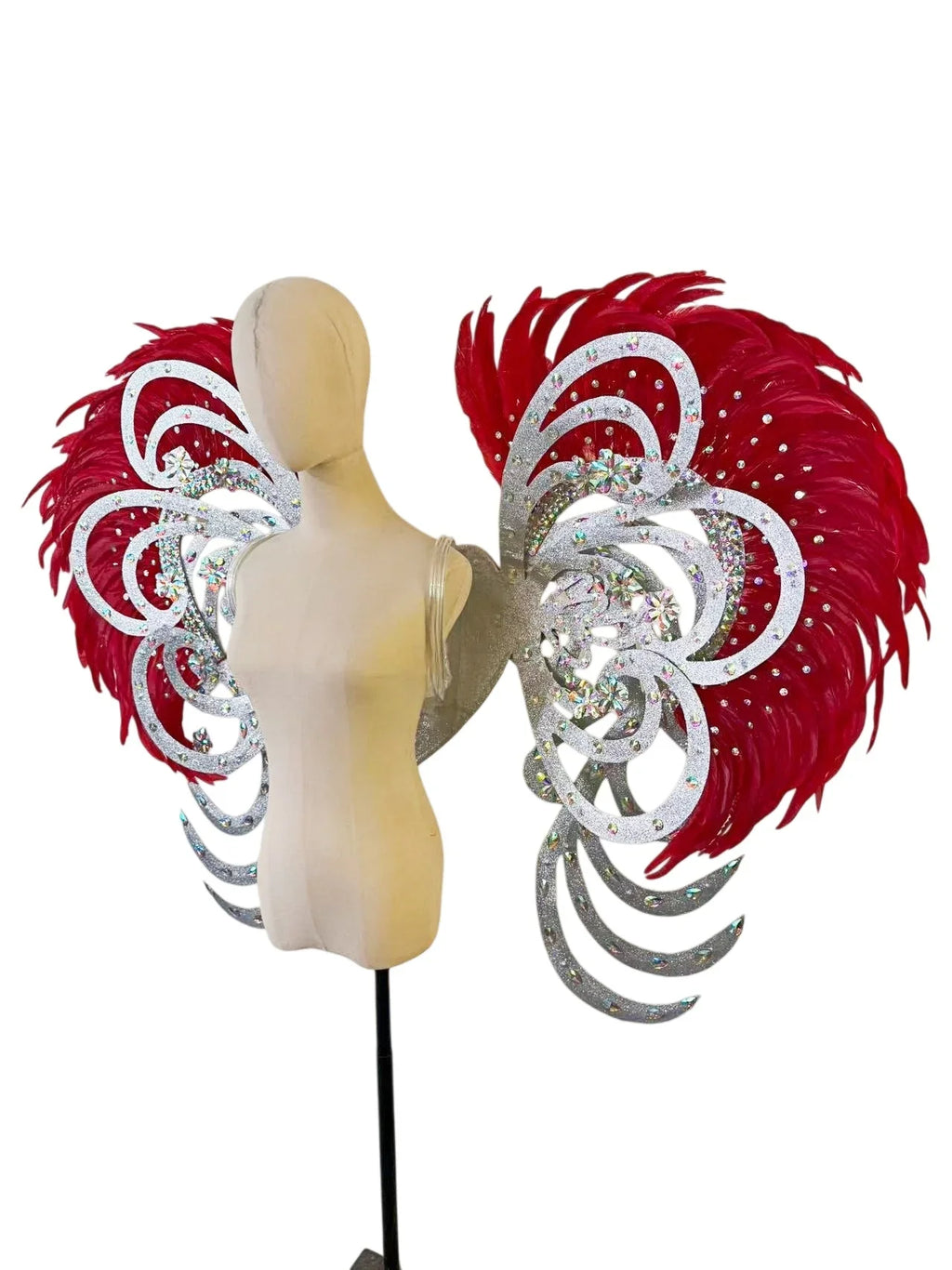 The Stardust Phoenix Wings – Deluxe Feathered Samba Backpiece & Stage Wings by Stardust Starlets