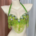 The Stardust Prism Sirena – Deluxe Beaded & Sequined Belly Dance Bra Top by Stardust Starlets