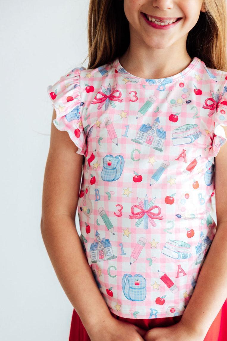 School Days S/S Ruffle Tee by Mila & Rose ®