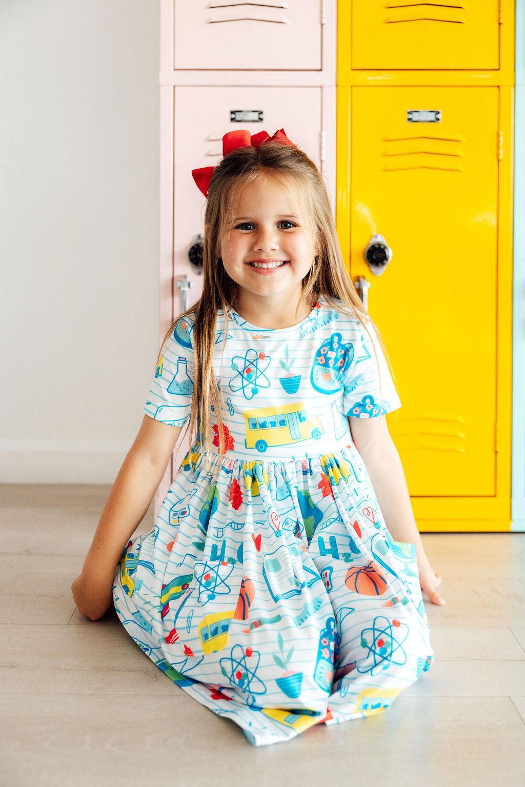 School Rules S/S Pocket Twirl Dress by Mila & Rose ®