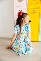 School Rules S/S Pocket Twirl Dress by Mila & Rose ®