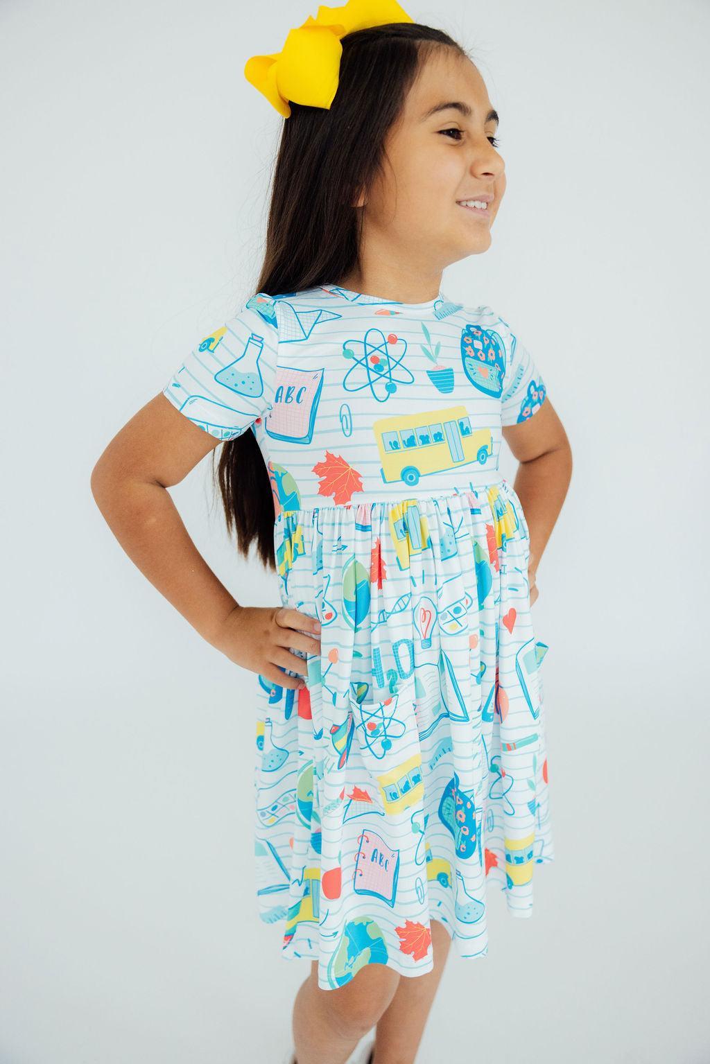 School Rules S/S Pocket Twirl Dress by Mila & Rose ®