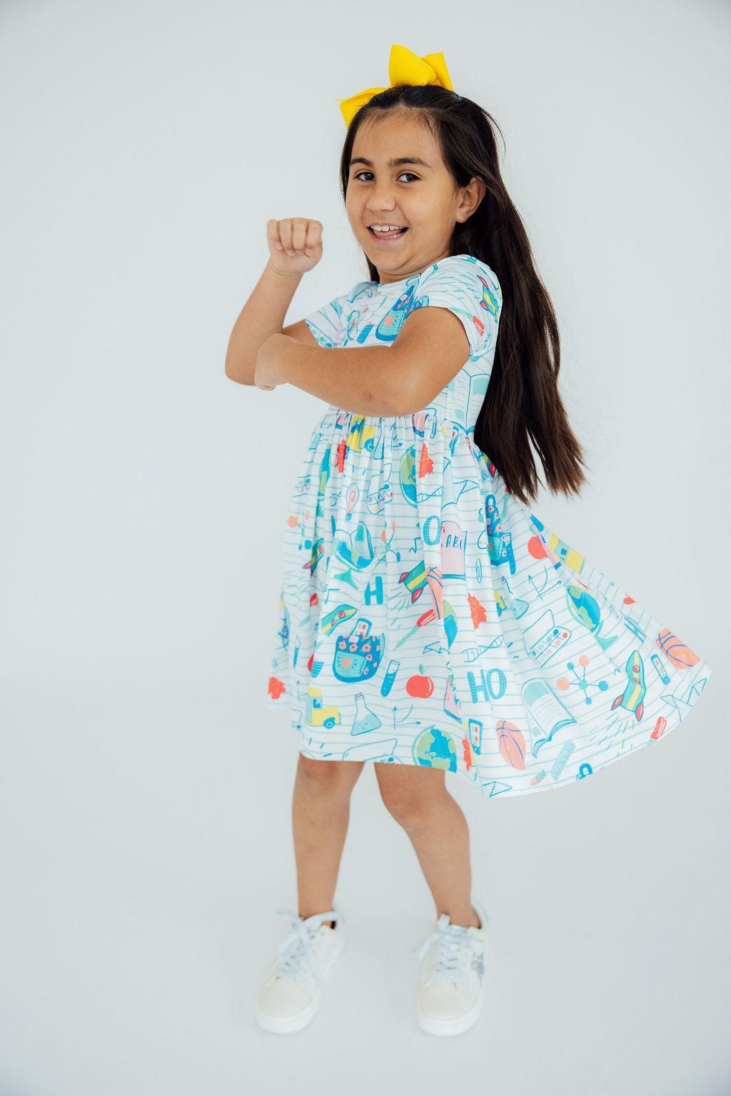 School Rules S/S Pocket Twirl Dress by Mila & Rose ®