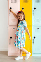 School Rules S/S Pocket Twirl Dress by Mila & Rose ®