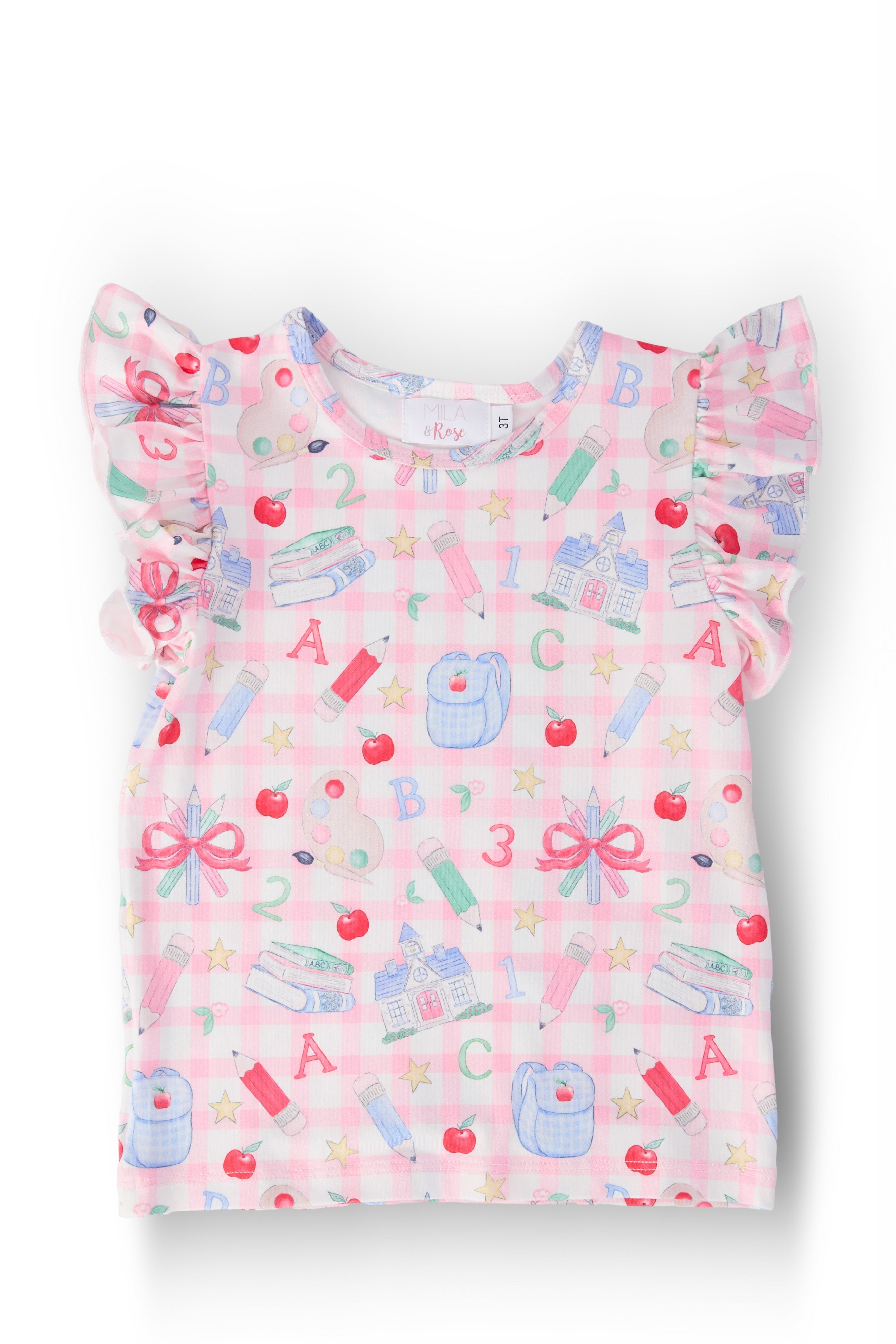 School Days S/S Ruffle Tee by Mila & Rose ®