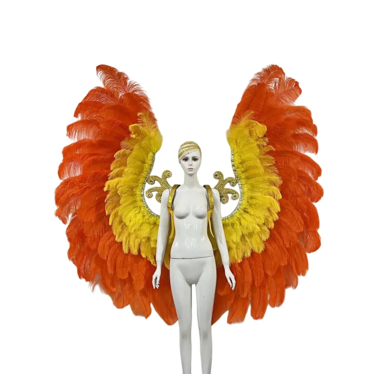 The Stardust Phoenix Wings – Deluxe Feathered Samba Backpiece & Stage Wings by Stardust Starlets