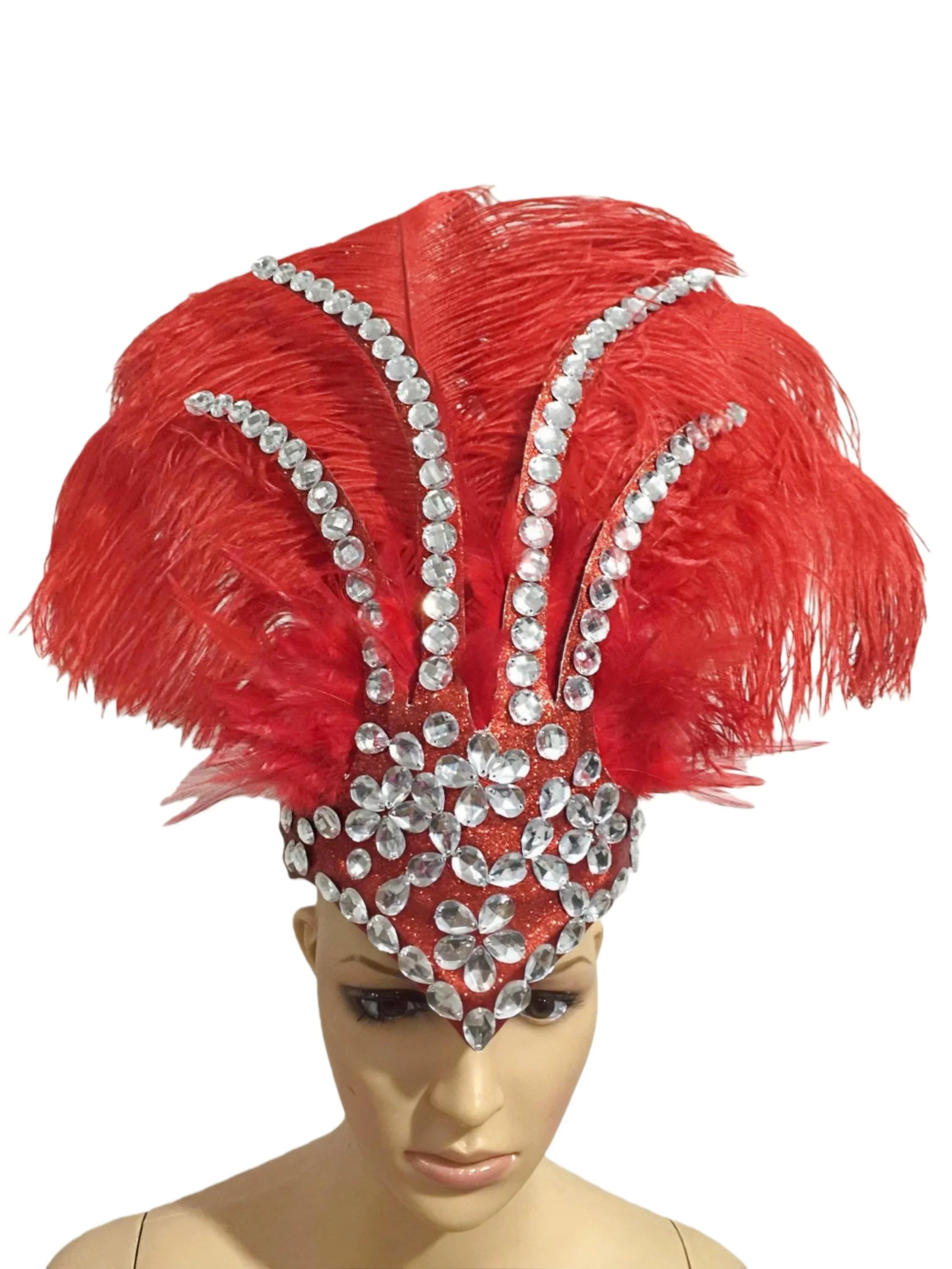 The Stardust Dionysia – Classic Feathered Samba Carnival & Masque Crown by Stardust Starlets