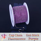The Stardust Fluorescent Stream – Premium AAAA Glass Fluorescent & Mocha Rhinestone Cup Chain Trim by Stardust Starlets
