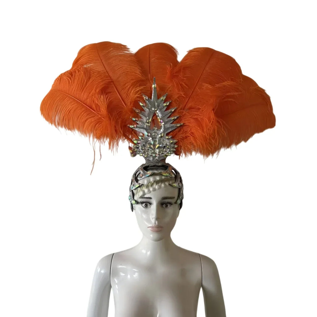 The Stardust Dionysia – Carnival & Samba Feathered Masque Ball Crown by Stardust Starlets