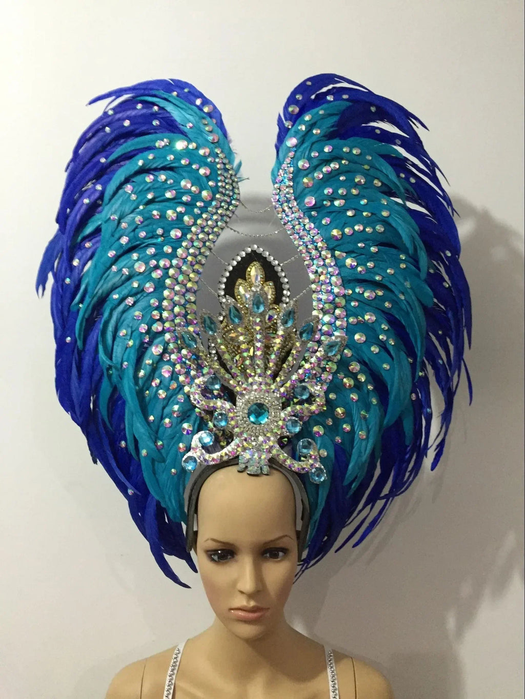 Feather headdress samba costume carnival halloween party bar performance hat makeup dance wings parade by Stardust Starlets