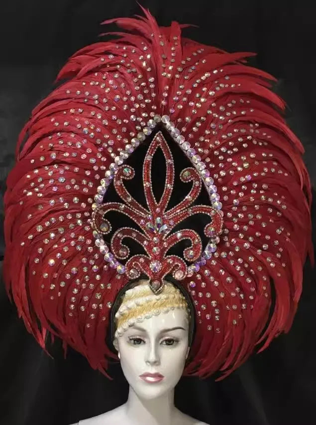 The Stardust Wings of Radiance – Deluxe Feathered Samba & Carnival Crown by Stardust Starlets