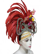 Feather headdress samba costume carnival halloween party bar performance hat makeup dance wings parade by Stardust Starlets