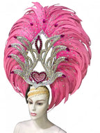 Feather headdress samba costume carnival halloween party bar performance hat makeup dance wings parade by Stardust Starlets