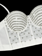 The Stardust Prism Siren – Embroidered Diamond Bustier Corset Crop Top by Stardust Starlets