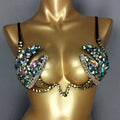 The Stardust Prism Sirena – Deluxe Rainbow Stone Samba Carnival Wire Bra by Stardust Starlets