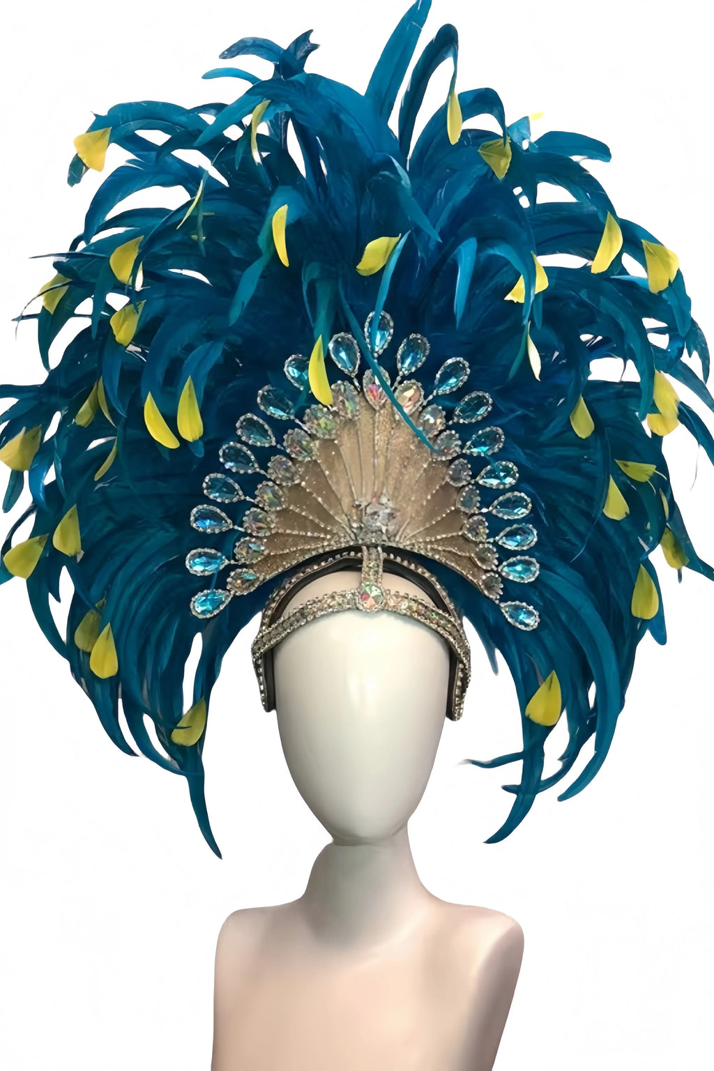 Feather headdress samba costume carnival halloween party bar performance hat makeup dance wings parade by Stardust Starlets