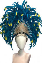 Feather headdress samba costume carnival halloween party bar performance hat makeup dance wings parade by Stardust Starlets