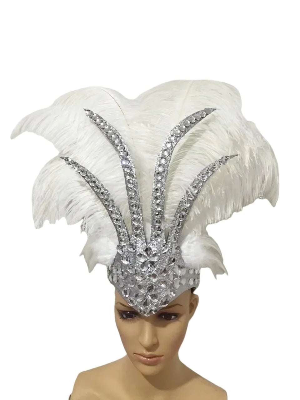 The Stardust Dionysia – Classic Feathered Samba Carnival & Masque Crown by Stardust Starlets
