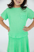 Seafoam Green Scrunchy Pocket Tee by Mila & Rose ®