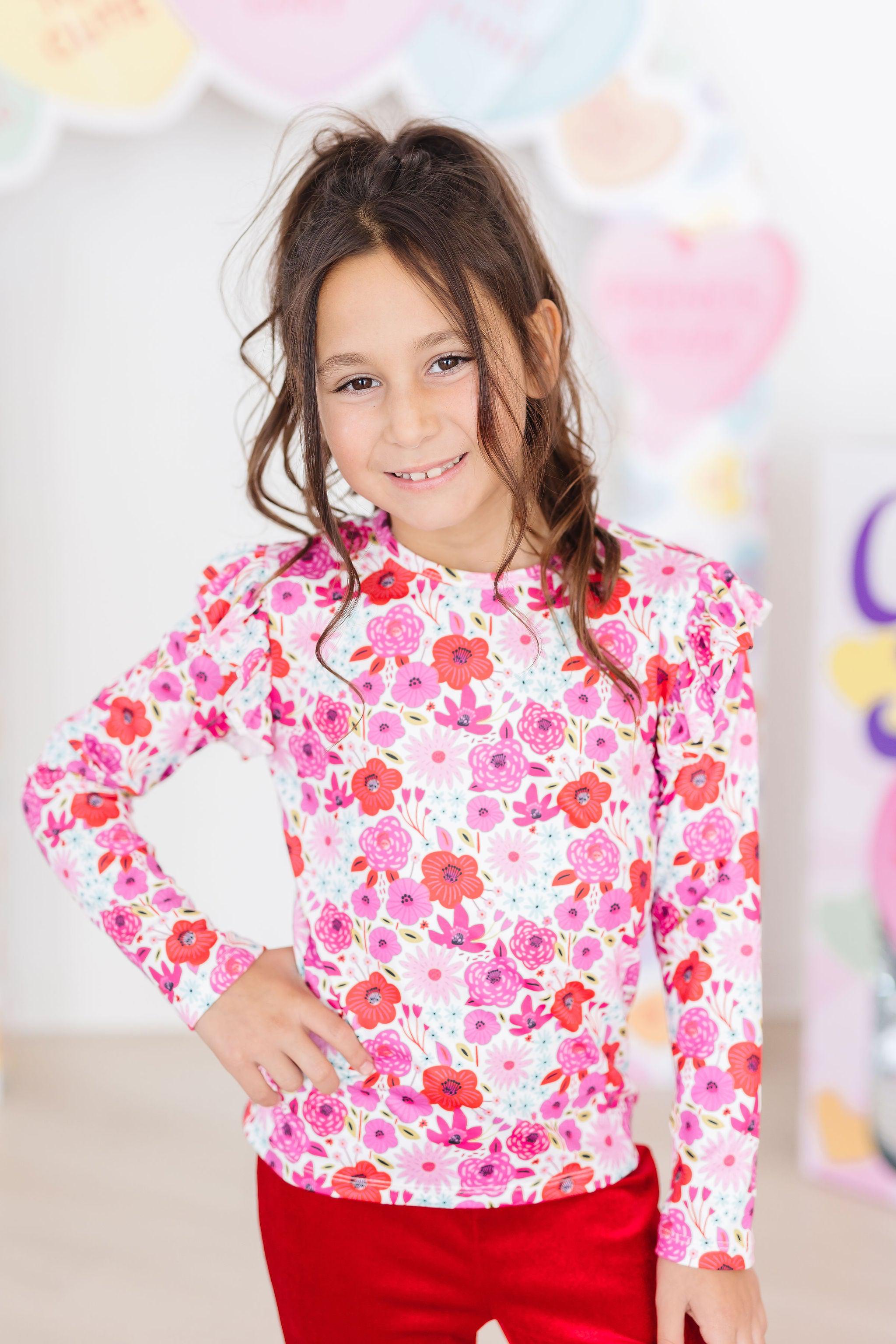 Secret Garden L/S Ruffle Tee by Mila & Rose ®