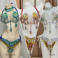 The Stardust Empress Royale – Deluxe Rhinestone Samba Carnival Wire Bra, Panty, Belt & Necklace 4-Piece Costume Set by Stardust Starlets