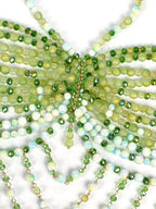 The Stardust Emerald Goddess – Handmade Green Rhinestone & Beaded Tassel Body Chain Halter Top by Stardust Starlets