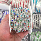 The Stardust Triple Crown – 3-Row Glass Crystal Rhinestone Cup Chain Trim by Stardust Starlets