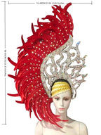 The Stardust Samba Radiance – Elegant Feathered Stage & Carnival Headdress by Stardust Starlets