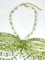 The Stardust Emerald Goddess – Handmade Green Rhinestone & Beaded Tassel Body Chain Halter Top by Stardust Starlets