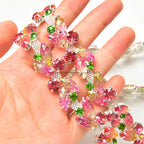 The Stardust Pink Blossom – Glitter Pink Leaf Glass Rhinestone Chain & Trim Applique by Stardust Starlets