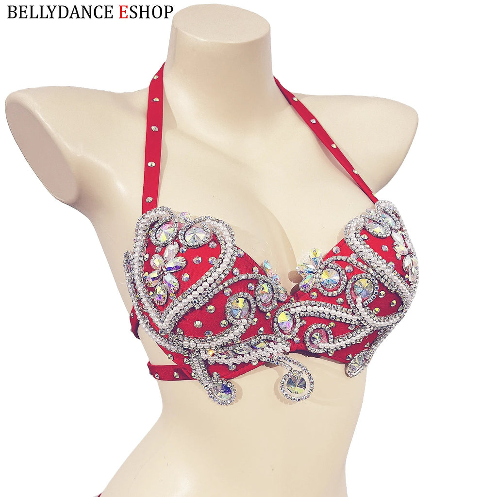 The Stardust Oasis Sirena – Deluxe Crystal & Beaded Belly Dance Bra & Belt 2-Piece Costume Set by Stardust Starlets