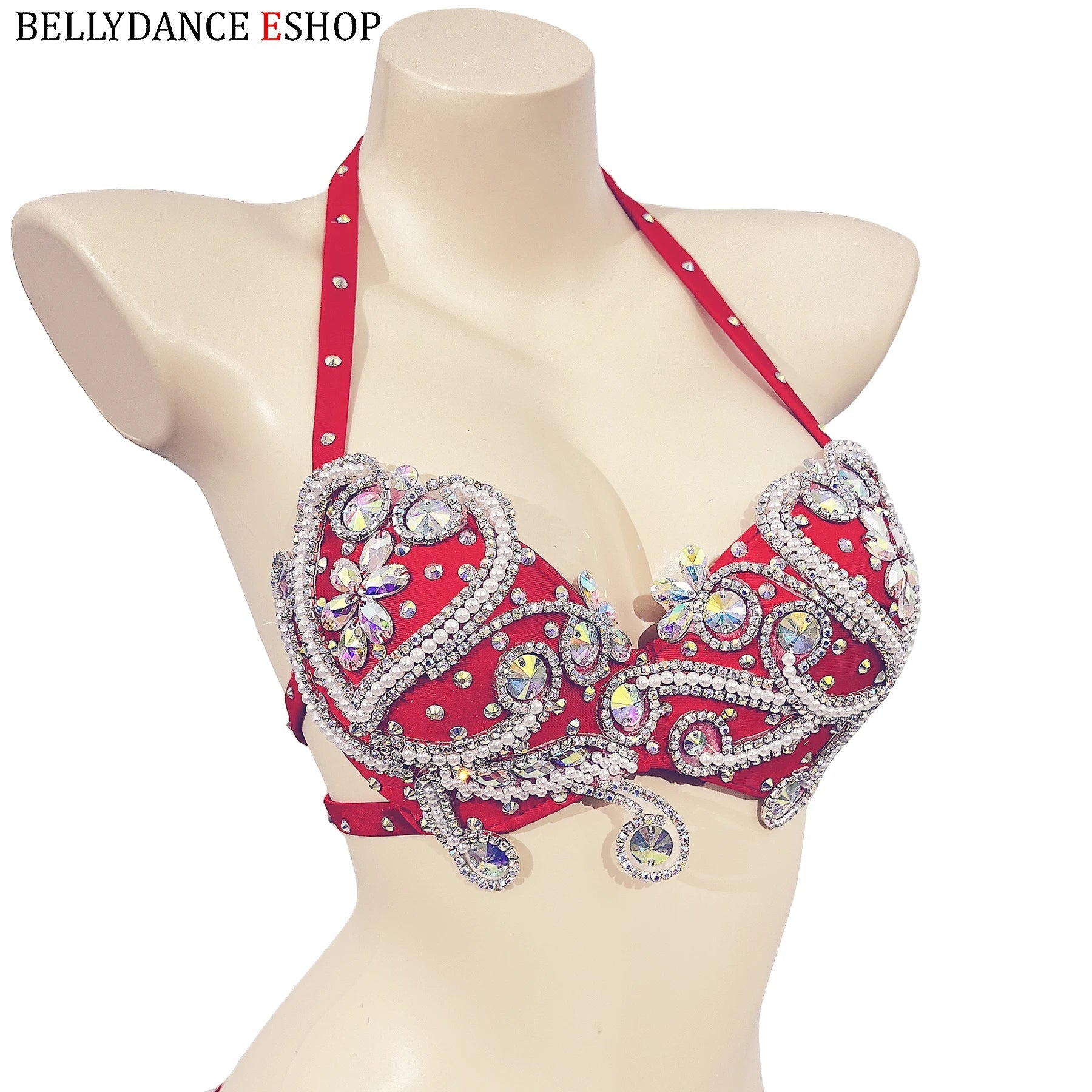 The Stardust Oasis Sirena – Deluxe Crystal & Beaded Belly Dance Bra & Belt 2-Piece Costume Set by Stardust Starlets