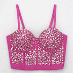 The Stardust Prism Siren – Glitter Crystal Bustier Corset Crop Top by Stardust Starlets