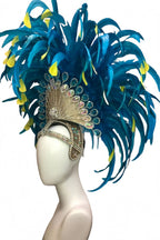 Feather headdress samba costume carnival halloween party bar performance hat makeup dance wings parade by Stardust Starlets