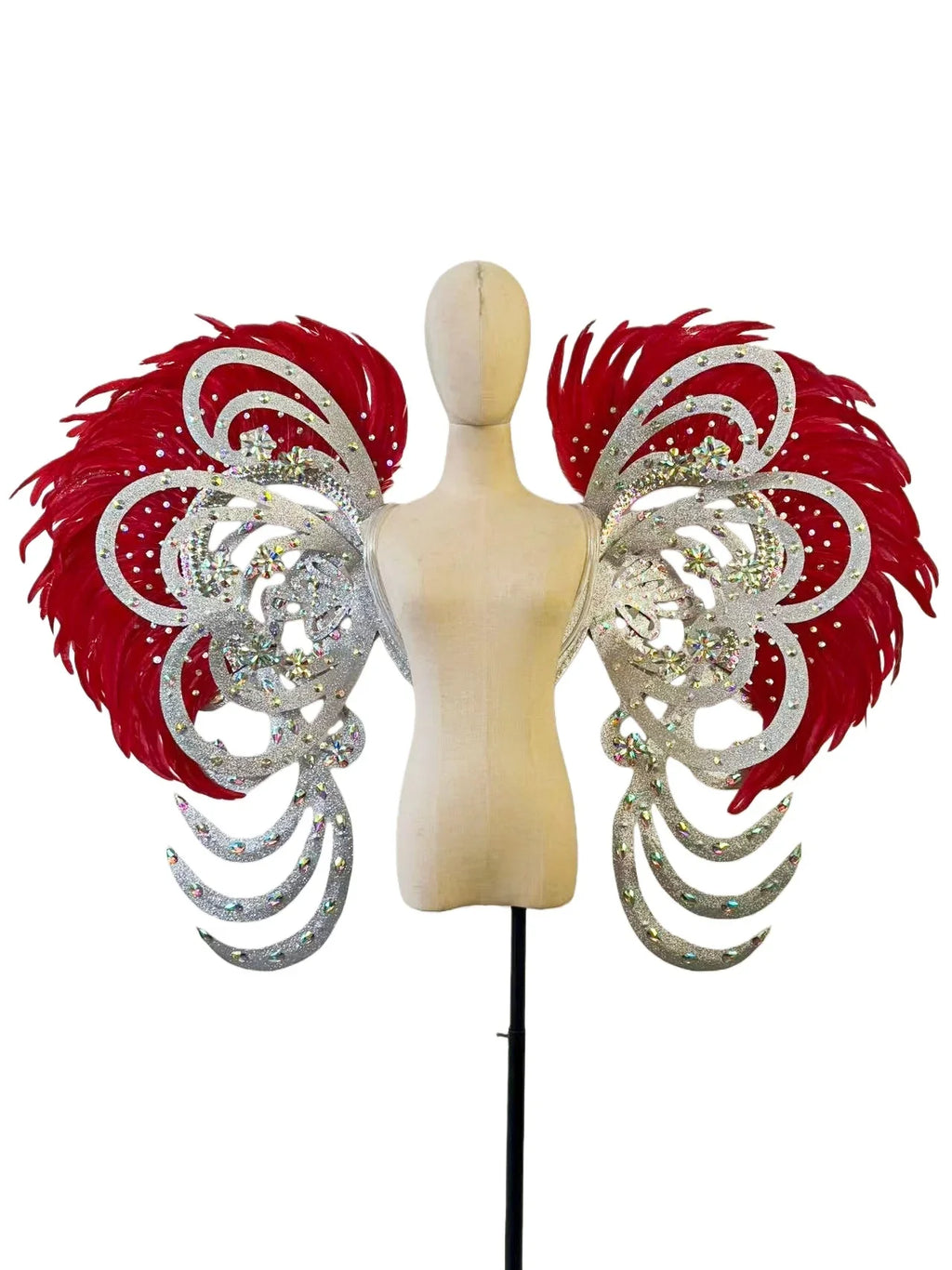 The Stardust Phoenix Wings – Deluxe Feathered Samba Backpiece & Stage Wings by Stardust Starlets