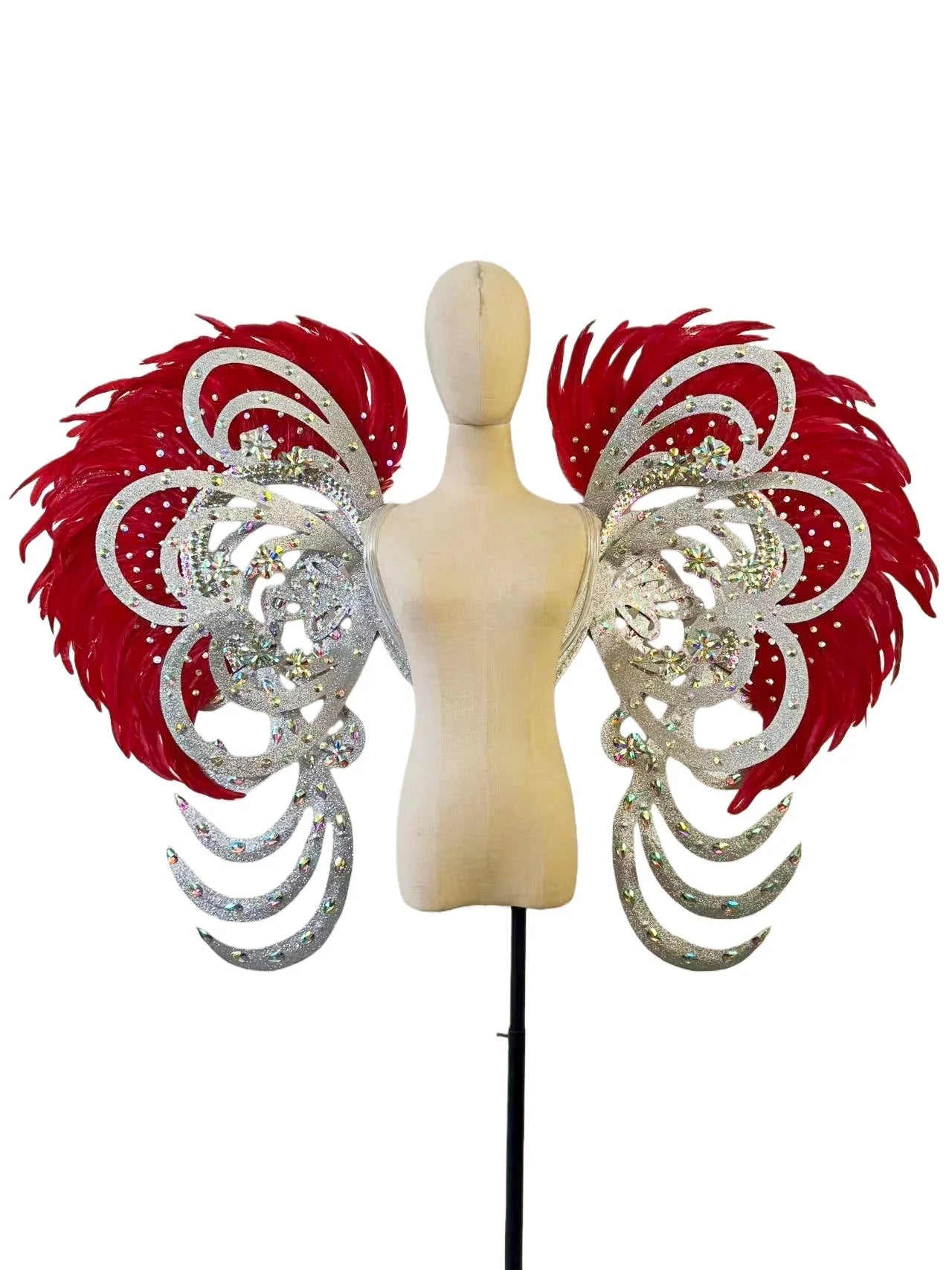 The Stardust Phoenix Wings – Deluxe Feathered Samba Backpiece & Stage Wings by Stardust Starlets