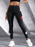 🖤 Colorblocked Mesh High-Waist Yoga Leggings with Side Pockets by FitiqueFit