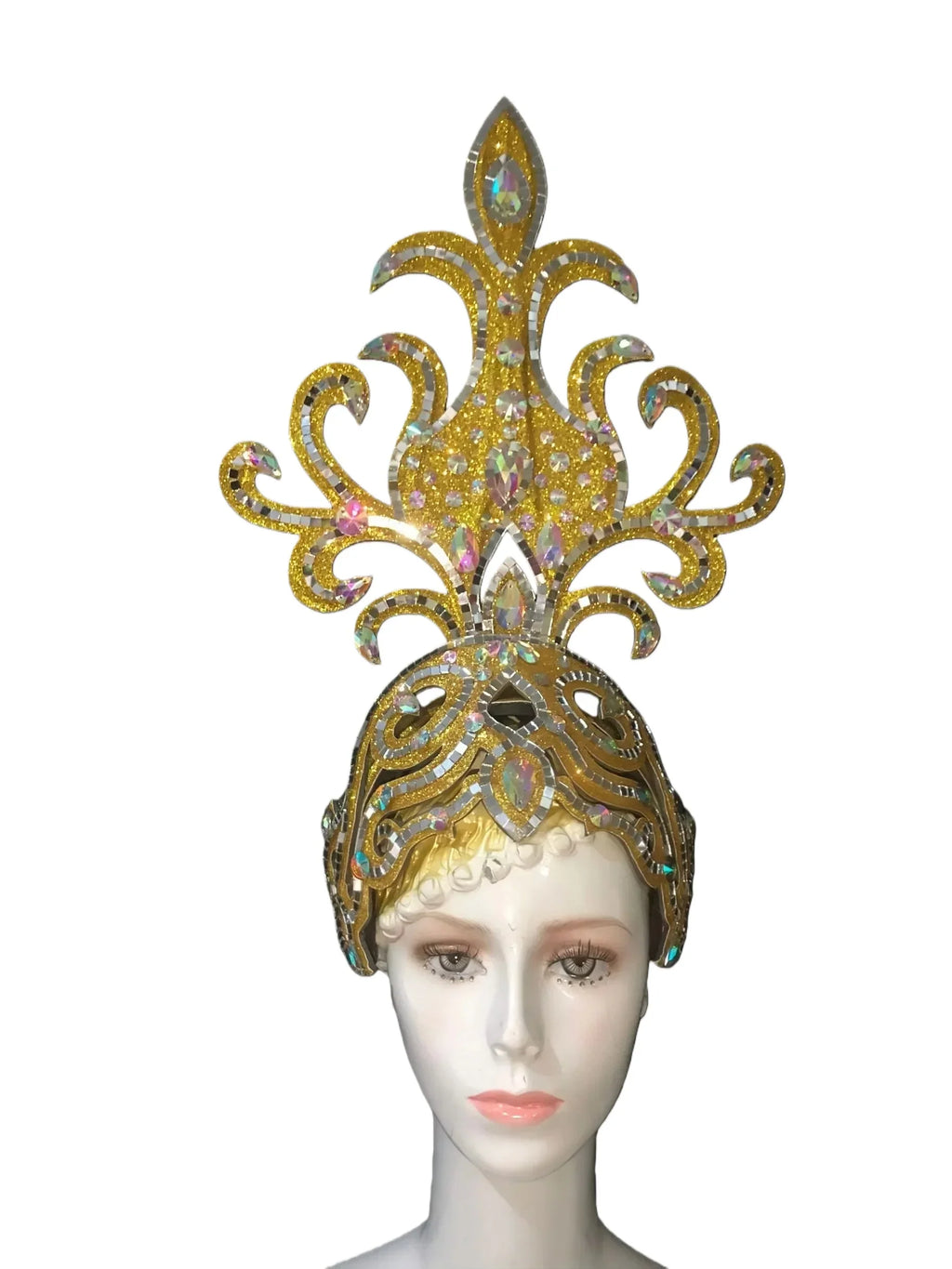 The Stardust Wings of Radiance – Deluxe Feathered Samba & Carnival Crown by Stardust Starlets