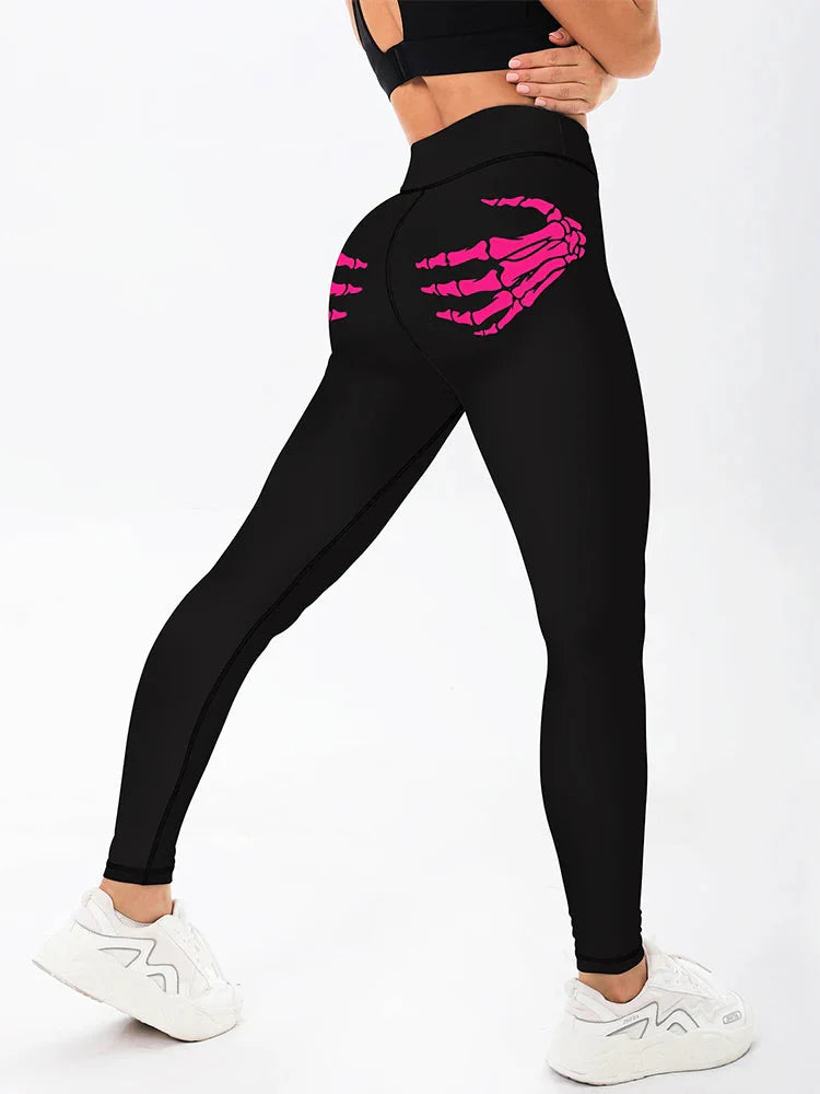 🖤 Women's Claw Skull High-Waisted Yoga Leggings by FitiqueFit
